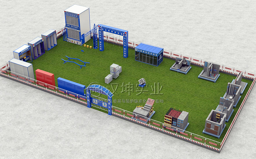 实体+VR安全体验馆+质量样板区3D现场布局策划设计图